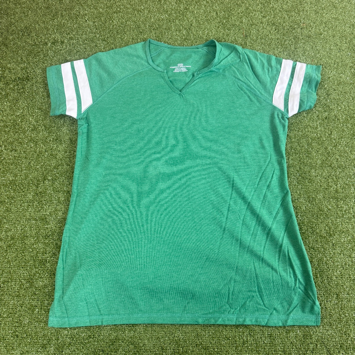 Undecorated Short Sleeve Raglan Notch Neck Tee