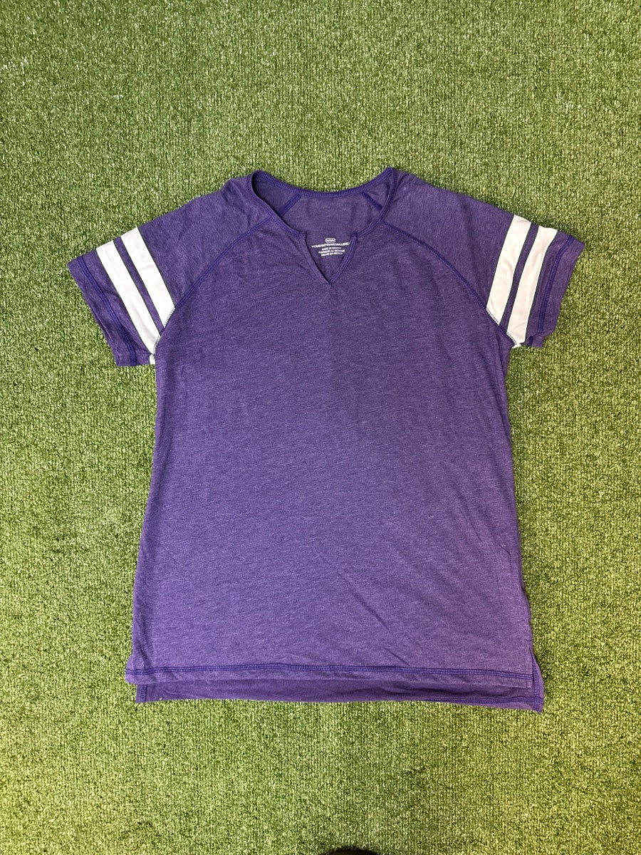 Undecorated Short Sleeve Raglan Notch Neck Tee