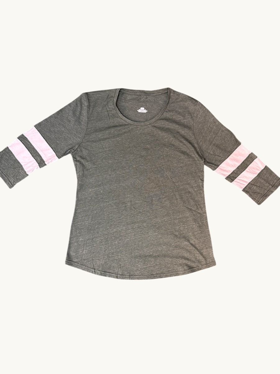 Athletic Navy Striated Crew Neck Raglan Sweatshirt