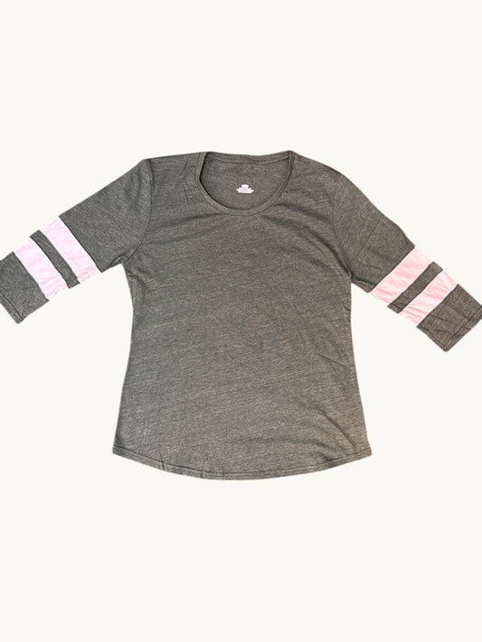 Athletic Navy Striated Crew Neck Raglan Sweatshirt