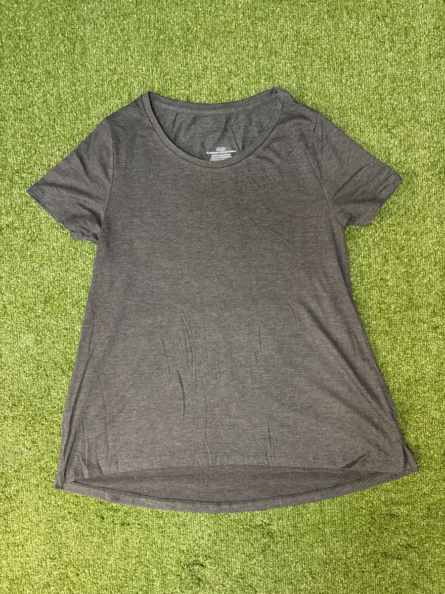 Undecorated Women's Short Sleeve Open Neck Loose Fit Top