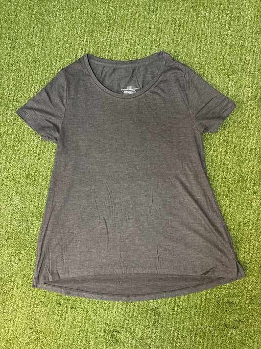 Women's Charcoal Heather Open Neck Loose Fit Top