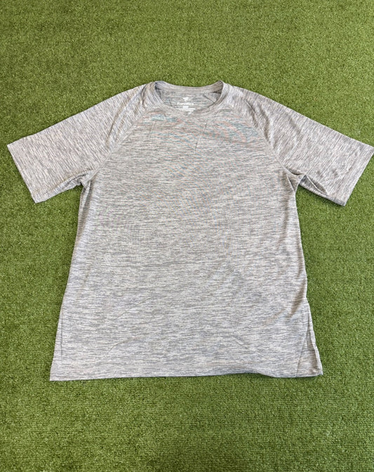 Striated Short Sleeve Crew Neck Raglan