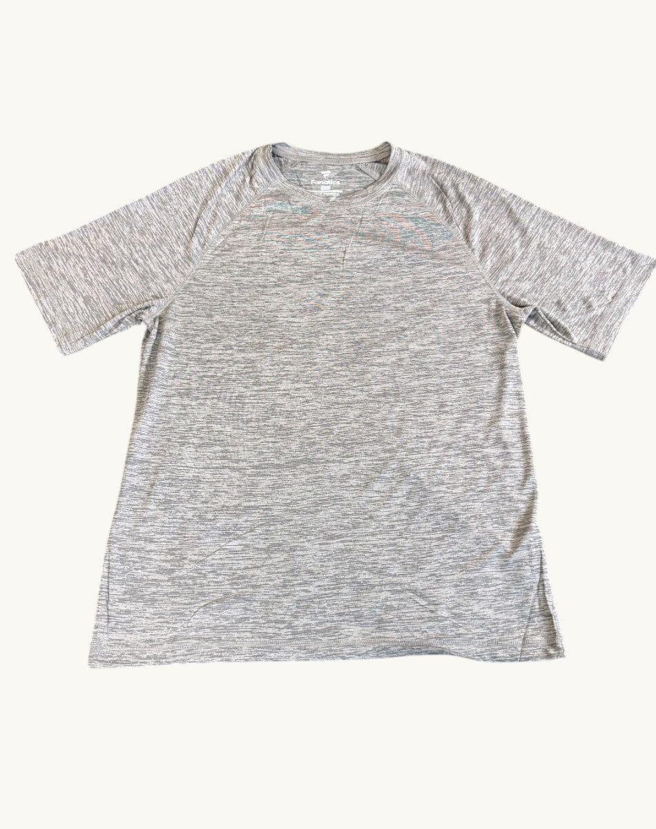 Raglan de cuello redondo y manga corta, con rayas