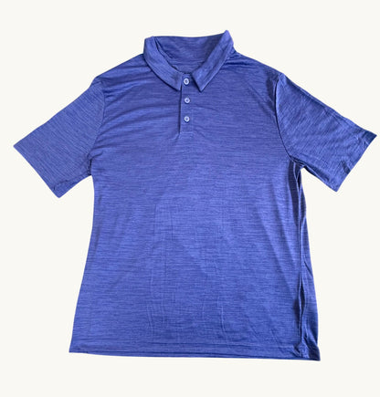 Polo acanalado azul rey profundo