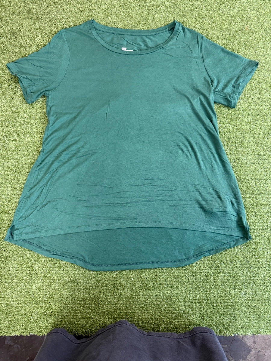 Undecorated Women's Short Sleeve Open Neck Loose Fit Top