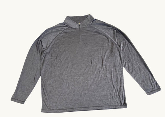 Striated Quarter-Zip Mock Neck Pullover