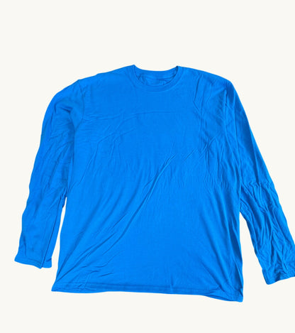Camiseta de manga larga con cuello redondo sin adornos para adulto