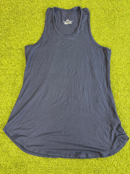 Athletic Navy Loose Fit Slash Sleeve Sweatshirt