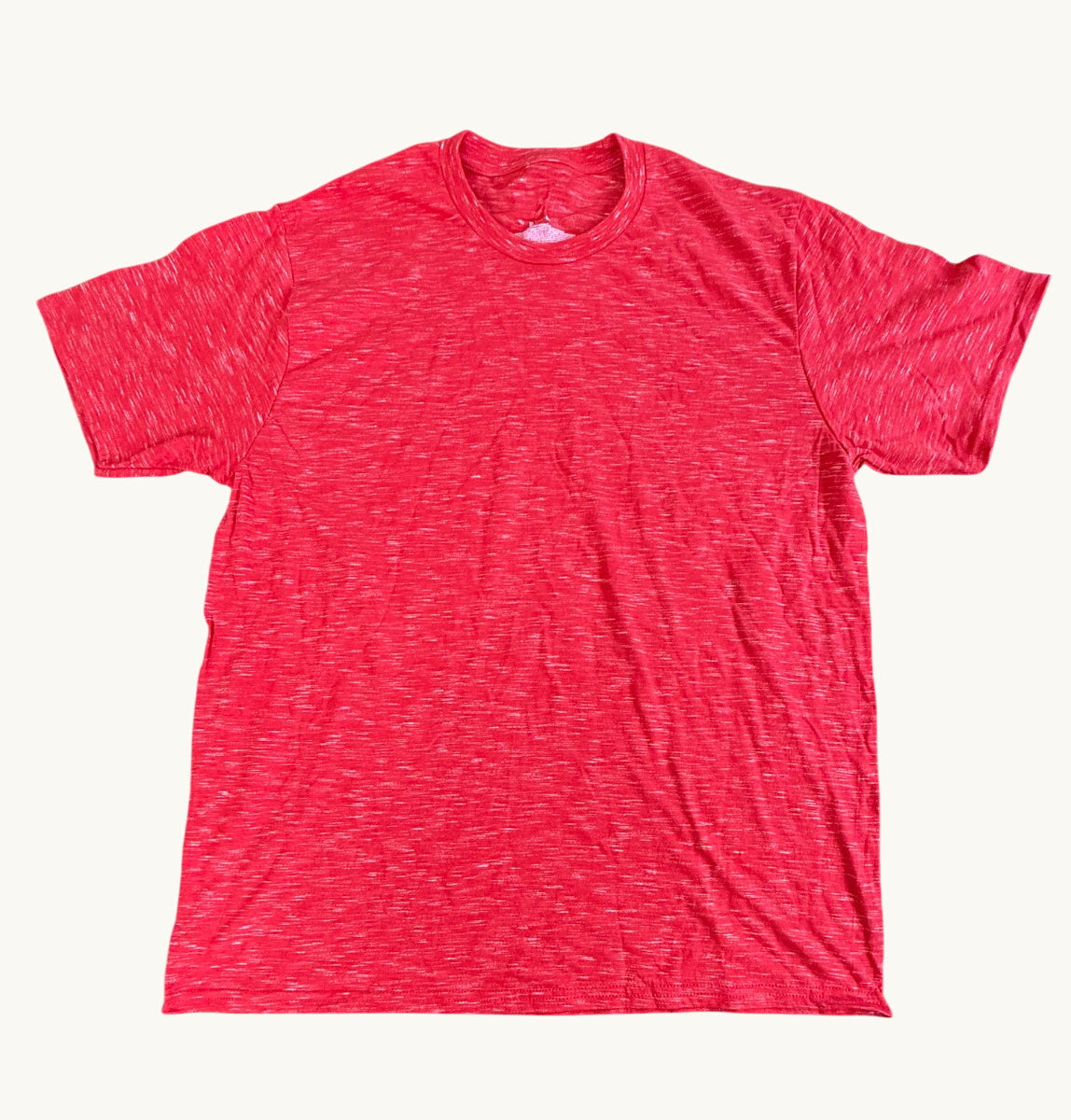Camiseta Deportiva de Manga Corta Jaspeada sin Decoración