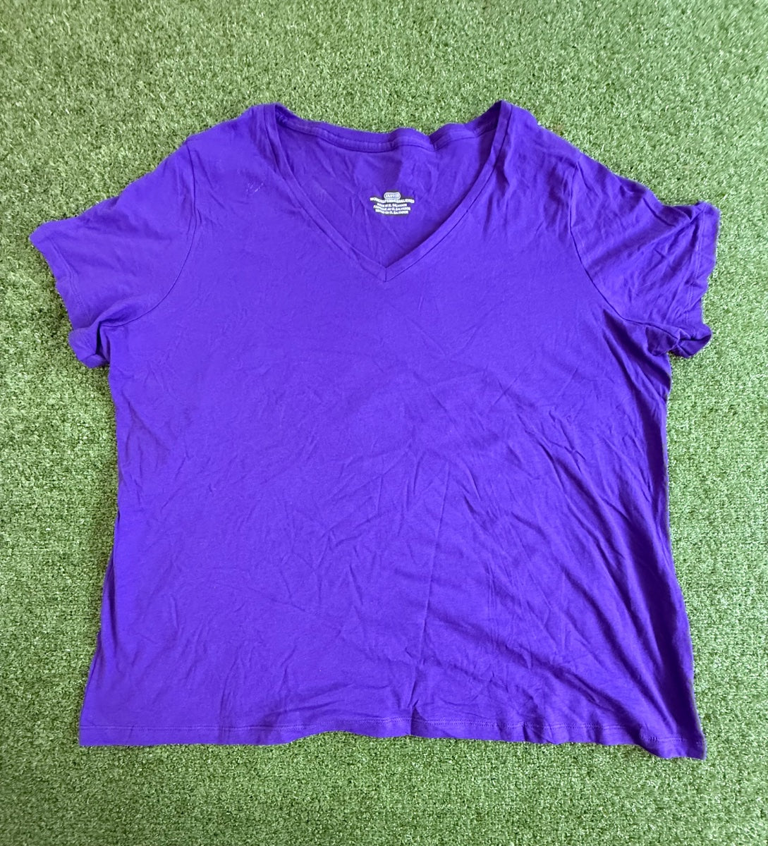 Undecorated Short Sleeve V-Neck Tee (Plus Sizes)