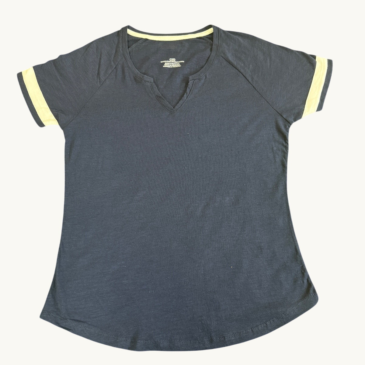 Camiseta de cuello con muesca Slub para mujer