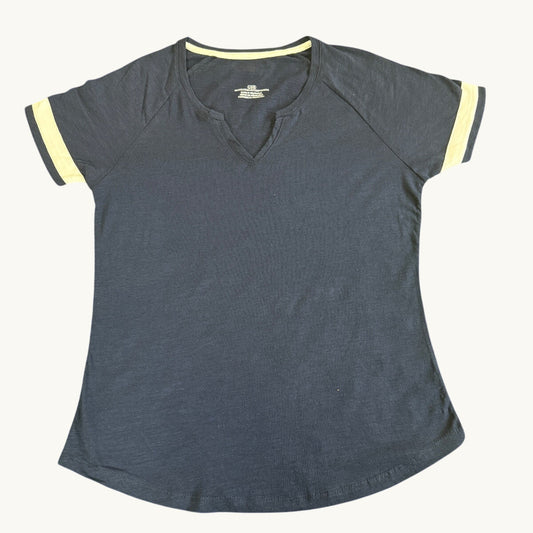 Camiseta de cuello con muesca Slub para mujer