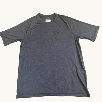 Sudadera raglán de cuello redondo azul marino deportiva
