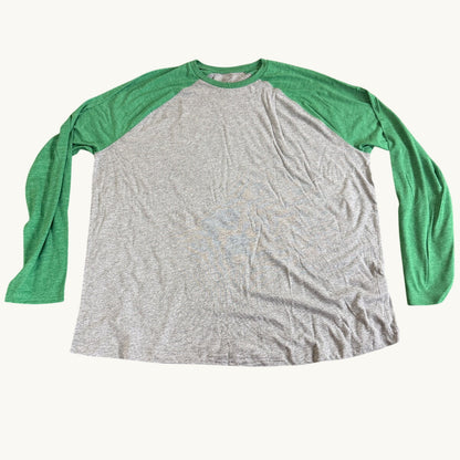 Camiseta raglán de manga larga lisa para adulto