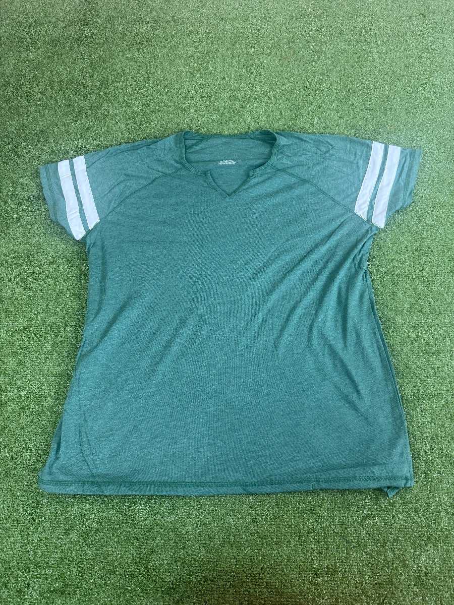Undecorated Short Sleeve Raglan Notch Neck Tee