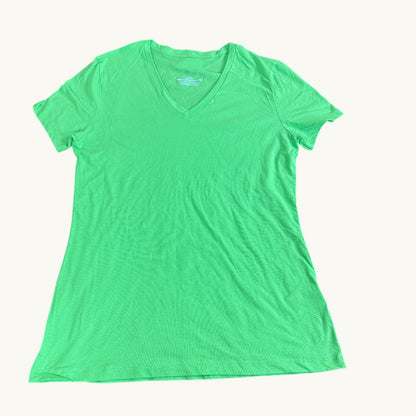 Camiseta de manga corta y cuello de pico sin adornos