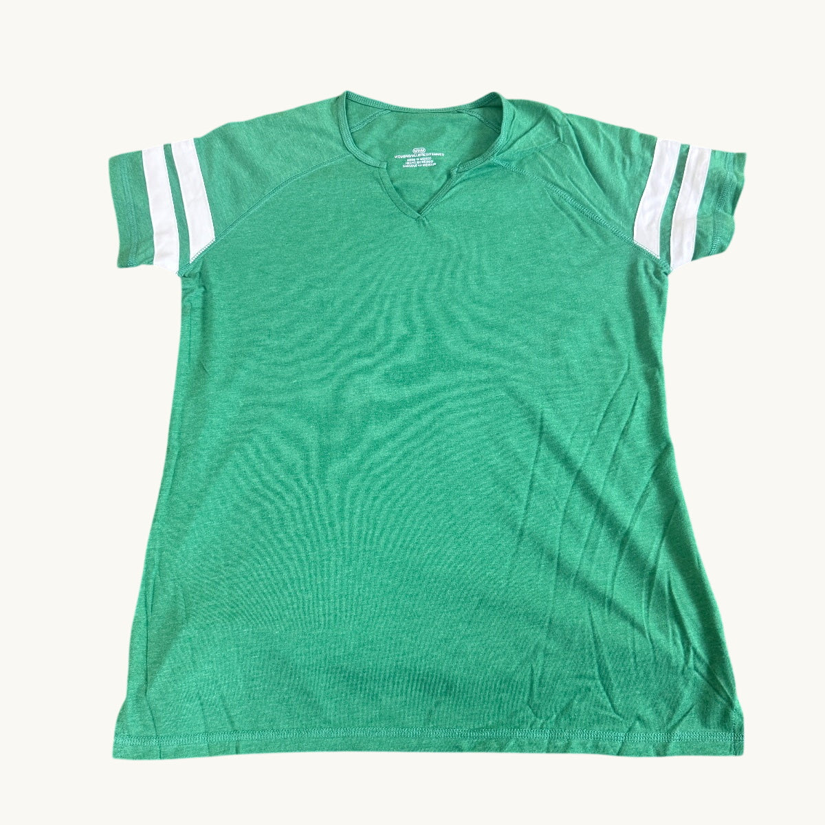 Camiseta raglán bicolor con escote de muesca Heather