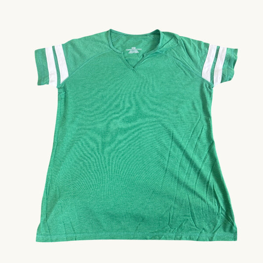 Camiseta raglán bicolor con escote de muesca Heather