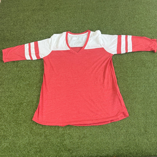 Three-Quarter Sleeve V-Neck Tee