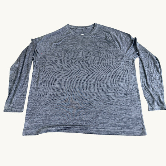 Sudadera cuello redondo ranglan estriada gris tormenta