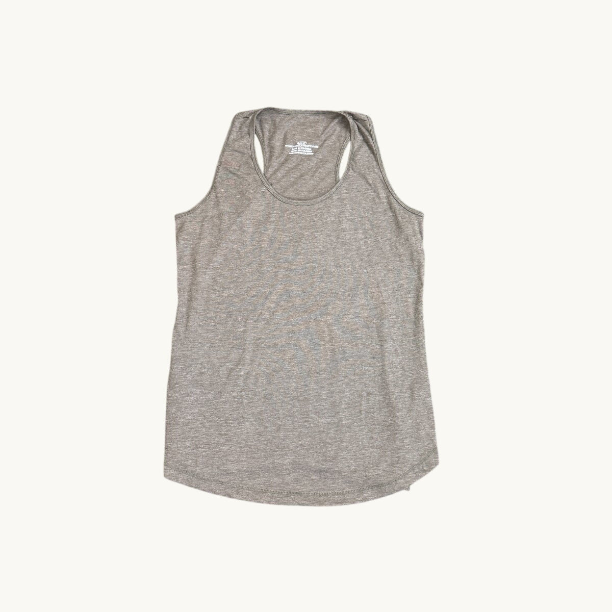 Camiseta sin mangas tipo racerback jaspeada para mujer