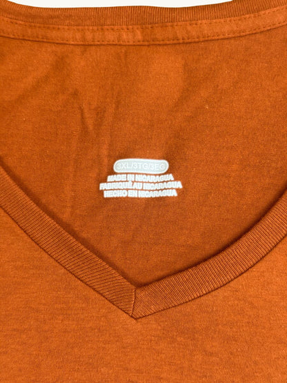 Camiseta naranja de cuello de pico de Texas (Tallas grandes)