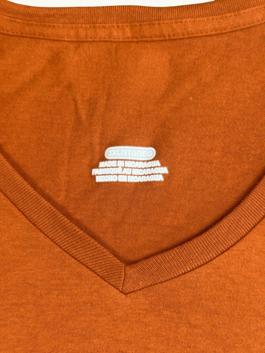 Camiseta de cuello de pico y manga corta sin decorar