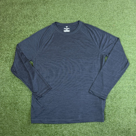 Black Striated Short Sleeve Crew Neck Sweatshirt