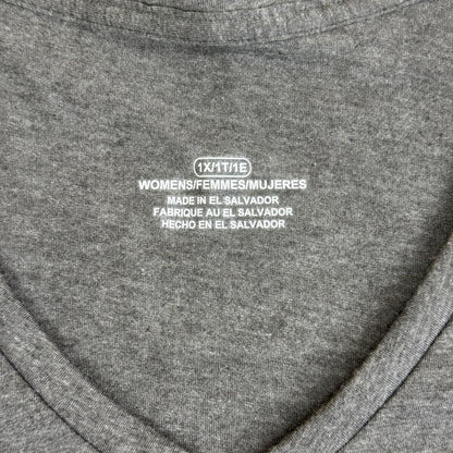 Camiseta de manga corta con cuello en V sin adornos (tallas grandes)