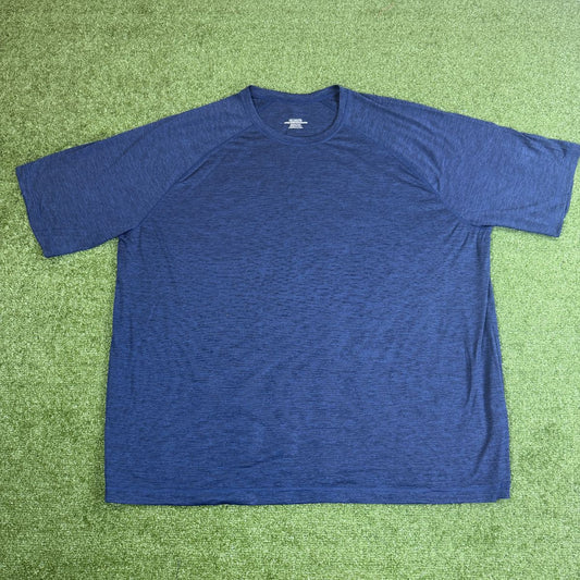 Athletic Navy Striated Crew Neck Raglan (Plus Sizes)