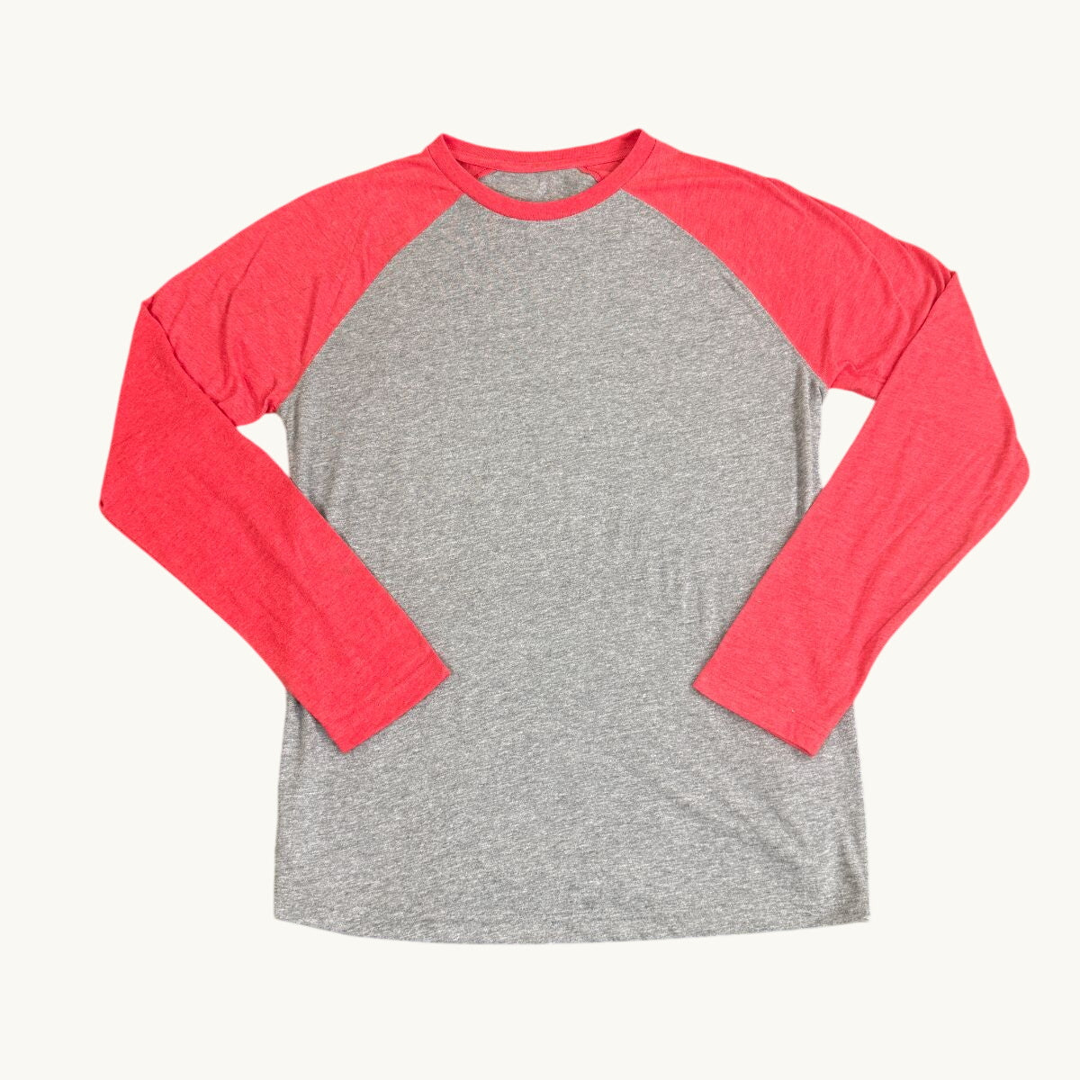 Camiseta Heather de Manga Larga Raglán en Contraste