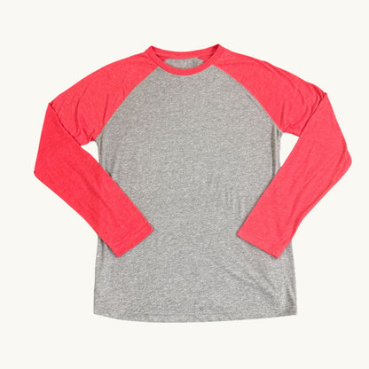 Camiseta Heather de Manga Larga Raglán en Contraste