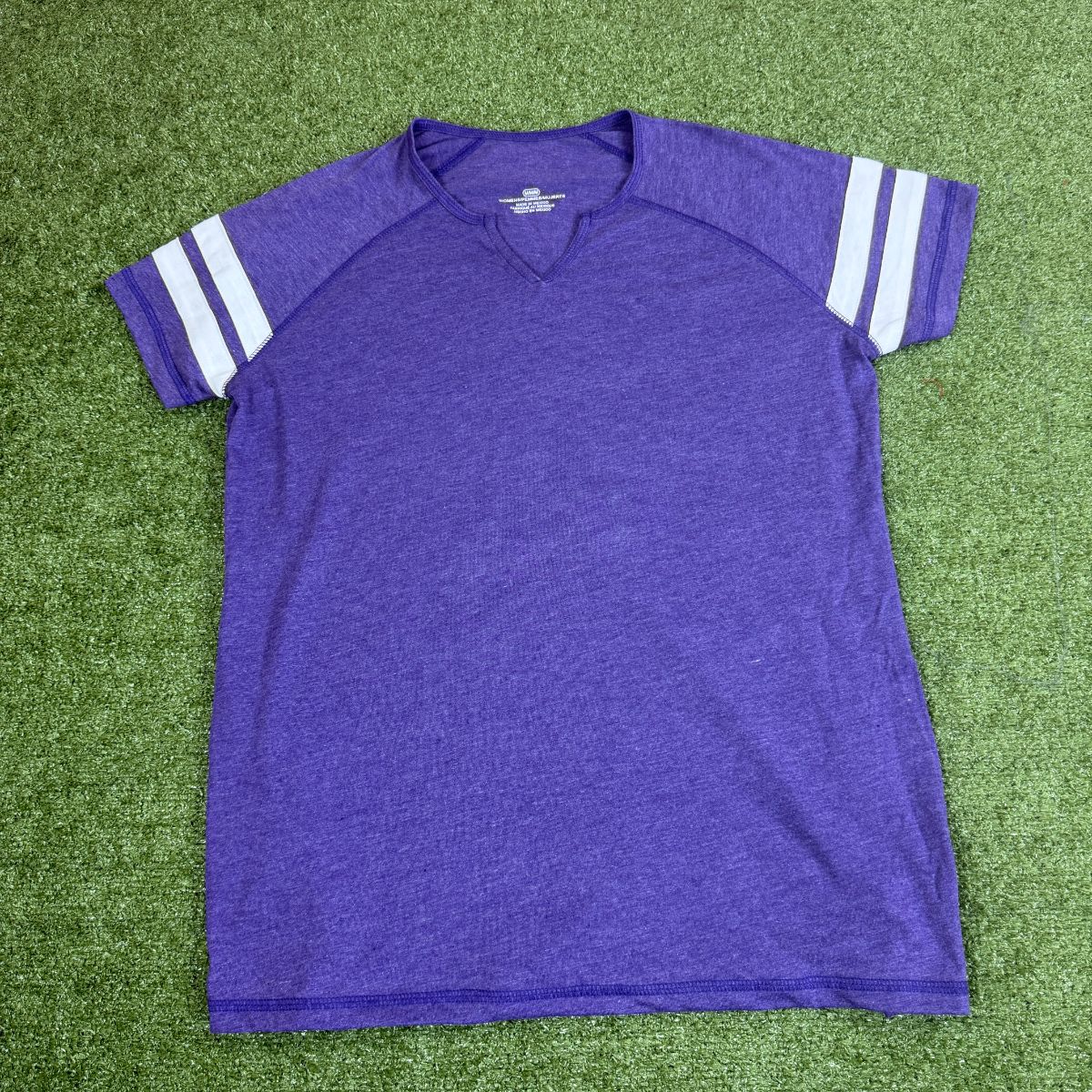 Undecorated Short Sleeve Raglan Notch Neck Tee