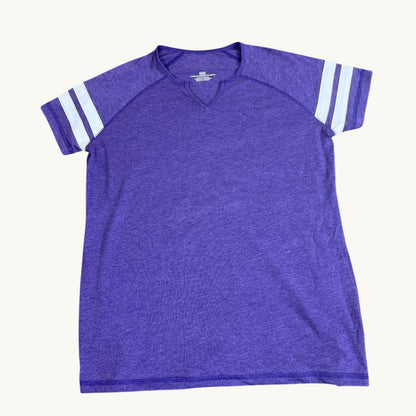 Camiseta raglán de manga corta con cuello en V de mujer sin adornos