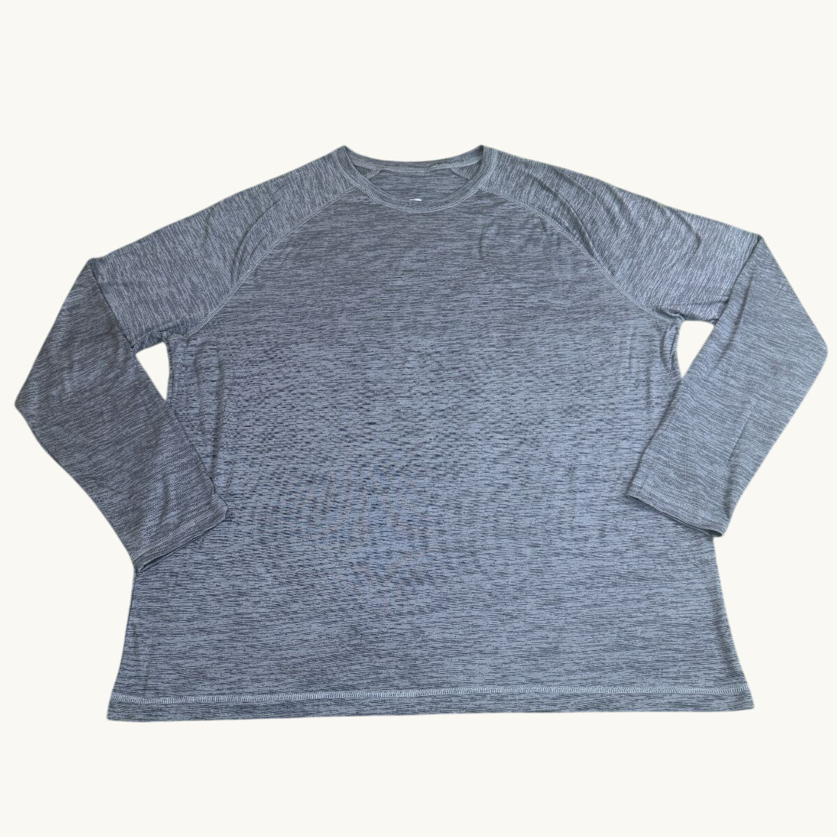 Camiseta de manga larga raglán con cuello redondo para adulto sin decorar