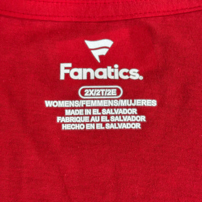 Playera atlética roja con cuello en V (Tallas grandes)