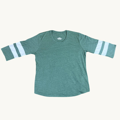 Sudadera moderna de cuello redondo con manga 3/4, sin decoración