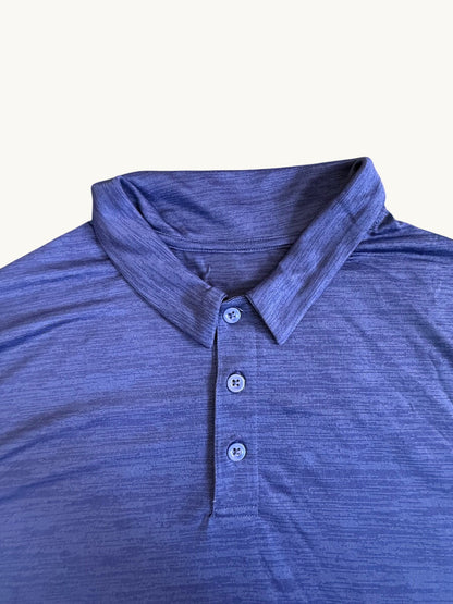 Polo acanalado azul rey profundo