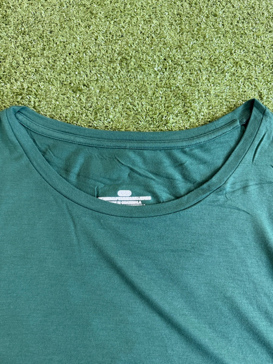 Undecorated Women's Short Sleeve Open Neck Loose Fit Top
