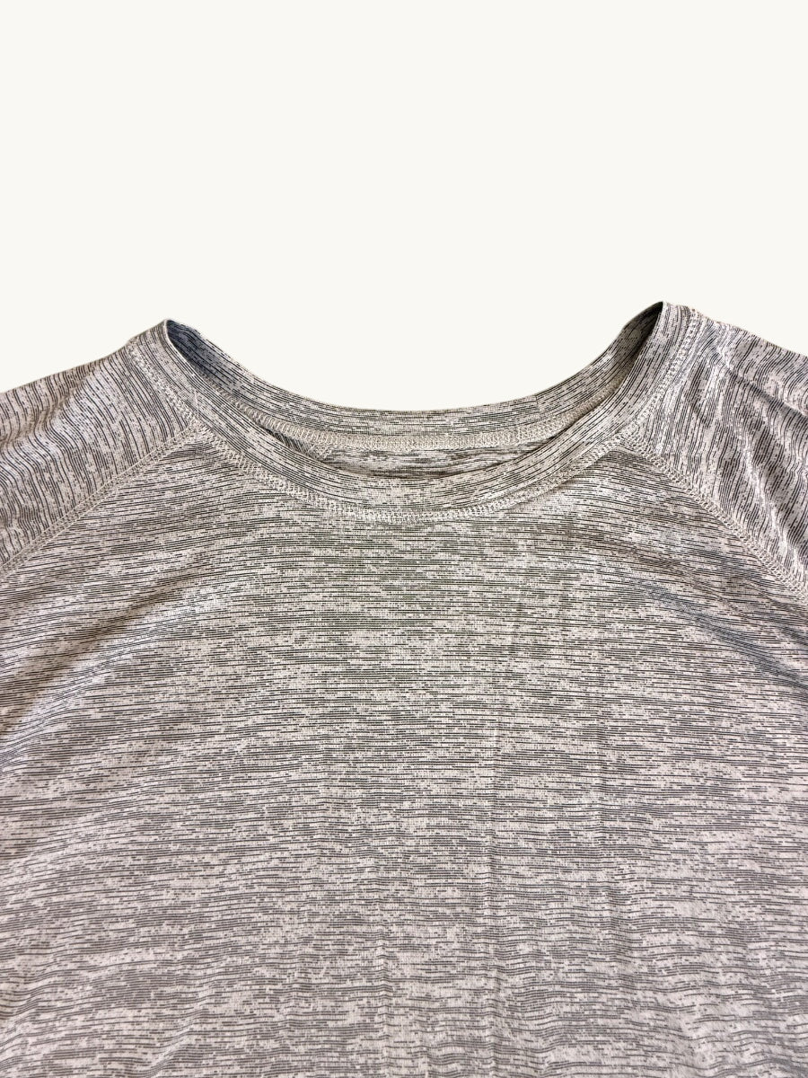 Camiseta raglán de cuello redondo y manga corta gris pizarra (4XL–5XL)