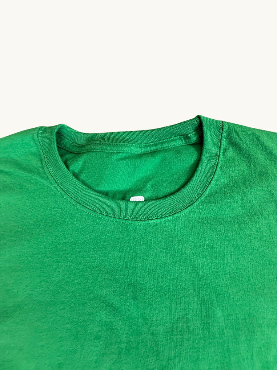 Camiseta Verde Manzana de Cuello Redondo (Tallas Grandes)