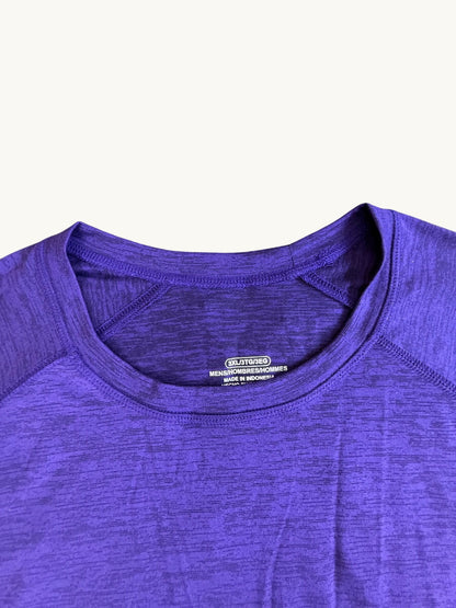 Camiseta ranglán de cuello redondo y manga corta en contraste (2G08)