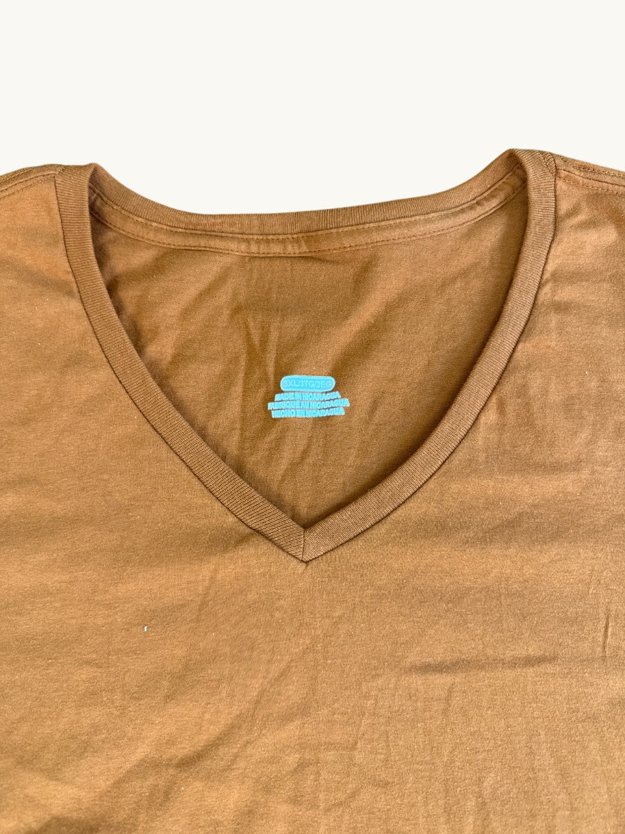 Camiseta naranja de cuello de pico de Texas (Tallas grandes)