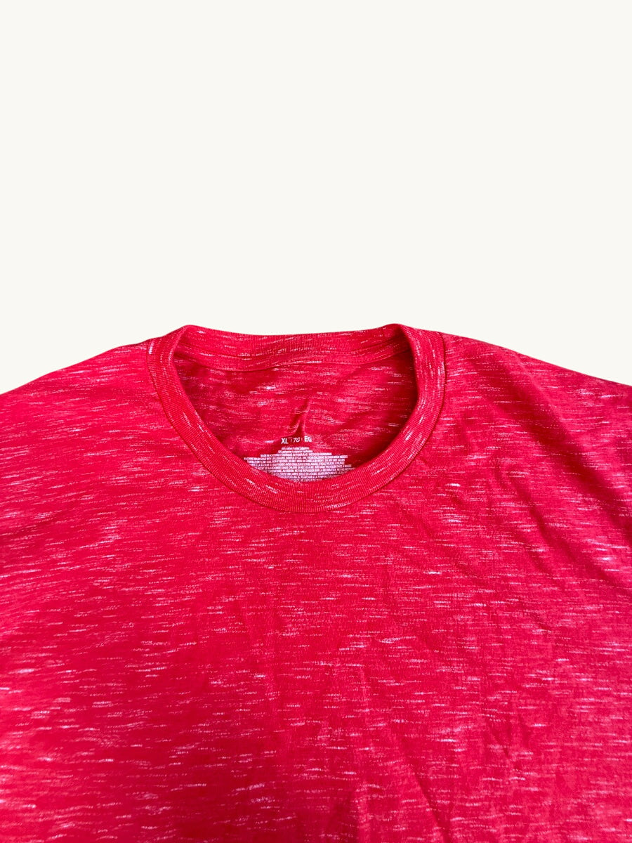 Camiseta Deportiva de Manga Corta Jaspeada sin Decoración
