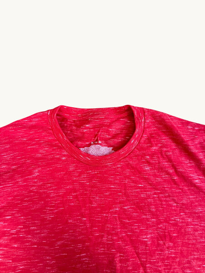 Camiseta Deportiva de Manga Corta Jaspeada sin Decoración
